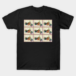 Motorcycle : Pop Art Abstract Whimsical Collage Print T-Shirt